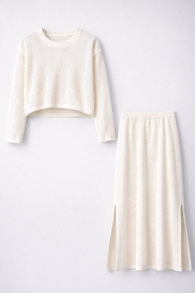 Костюм женский Mintas 2418-4208 ажурный из сетки с юбкой и регланом one size 2418-4208 фото