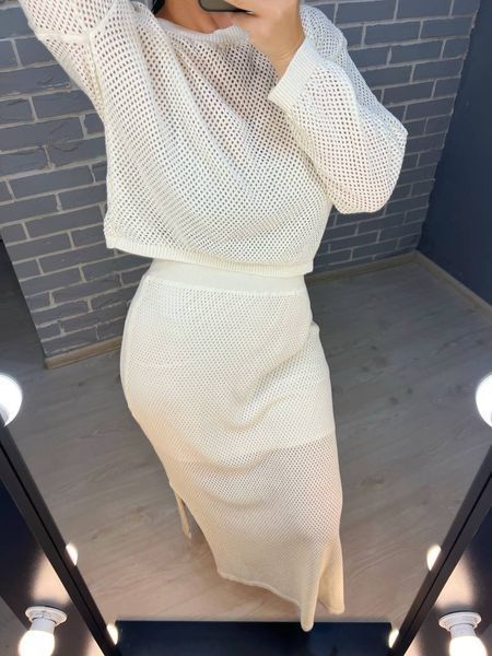 Костюм женский Mintas 2418-4208 ажурный из сетки с юбкой и регланом one size 2418-4208 фото