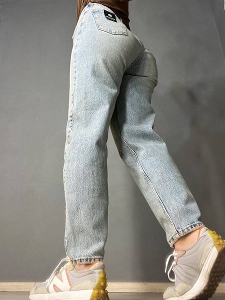 Джинси жіночі Mikaletta 3249-13254 MOM RELAX jeans банани висока посадка стрейчеві блакитні  3249 фото