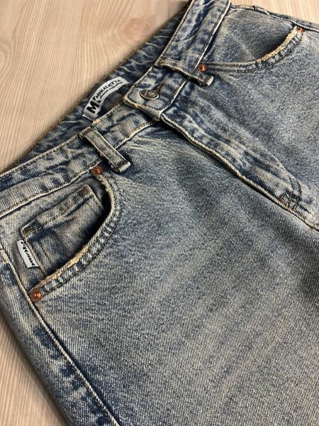 Джинси жіночі Mikaletta 3249-13254 MOM RELAX jeans банани висока посадка стрейчеві блакитні  3249 фото