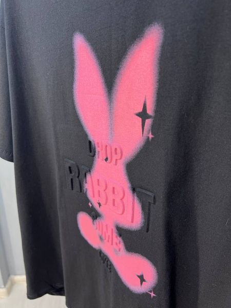 Футболка жіноча YIGOU 17 напис малюнок кролик RABBIT оверсайз подовжена one size 17 фото