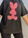 Футболка жіноча YIGOU 17 напис малюнок кролик RABBIT оверсайз подовжена one size 17 фото 6