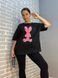 Футболка жіноча YIGOU 17 напис малюнок кролик RABBIT оверсайз подовжена one size 17 фото 3