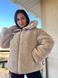 Куртка женская Lady Yep 9055 мех тедди комбинированный оверсайз с капюшоном 44&ndash;48 9055 фото 1