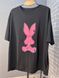 Футболка жіноча YIGOU 17 напис малюнок кролик RABBIT оверсайз подовжена one size 17 фото 5