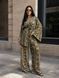 Костюм жіночий My fashion 1675 леопардовий кімоно з брюками палаццо one size коричневий 1675 фото 1