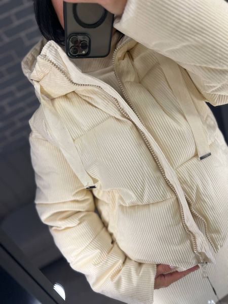 Куртка пуффер 1056 вельвет модель оверсайз наповнювач холофайбер Китай 21056 фото