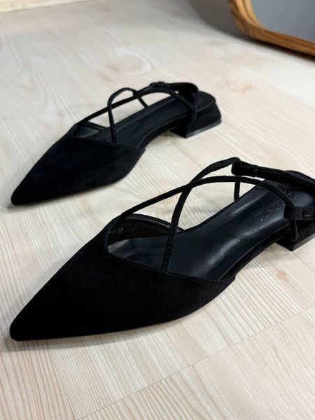 Туфлі жіночі Meideli 2806-1 slingback човники з перехресними ремінцями чорні 2806-1 фото