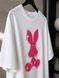 Футболка жіноча YIGOU 17 RABBIT oversize подовжена з принтом кролик one size 17 фото 2