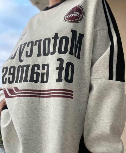 Свитшот женский W 9271 оверсайз широкий покрой надпись лампа утепленная на меху 9271 фото